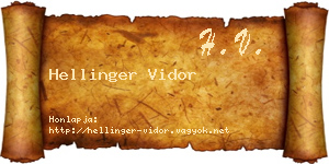 Hellinger Vidor névjegykártya